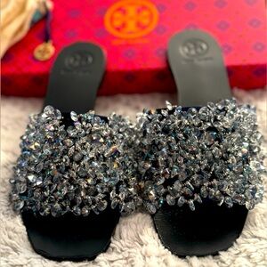 USED: TORY BURCH LOGAN SLIDES